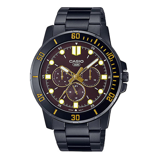 Casio Dress Classic Minimalistic Analog Watch 'Black Gold' MTP-VD300B-5E