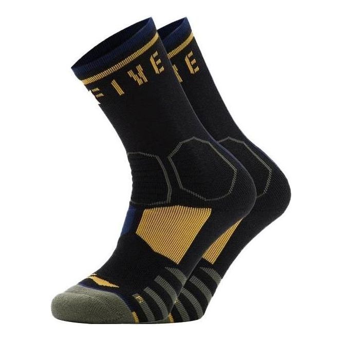 Li-Ning BadFive Mid Cut Basketball Socks 'Black Yellow' AWLS267-1