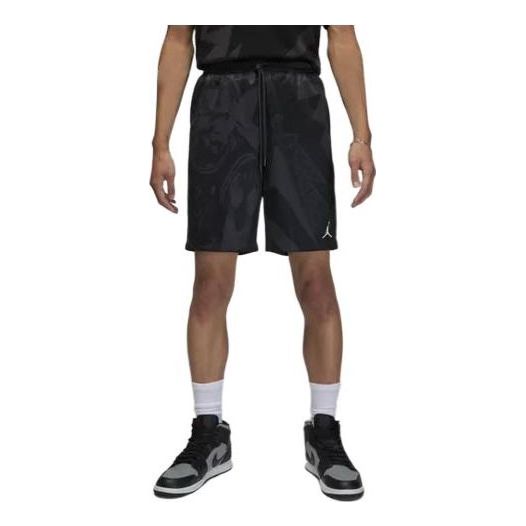 Air Jordan Drawstring Lacing Elastic Waistband Casual Straight Shorts Men's Black DQ7353-045