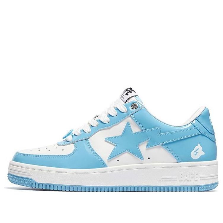 A BATHING APE Bape Sta Patent Leather 'White Blue ' 1I70-191-002-BLUE