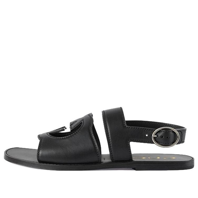 Gucci Cut-Out Detailed Interlocking G Sandals 'Black' 723627-US000-1000