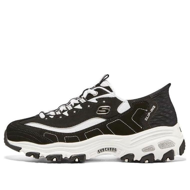 (WMNS) Skechers D'Lites 1.0 Chunky Sneakers 'Black White' 150030-BKW