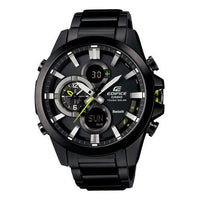 Men's CASIO EDIFICE Series Stylish Waterproof Quartz Movement Resin Strap Watch Black Mens ECB-500DC-1