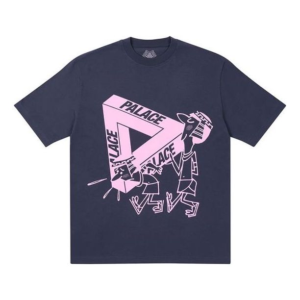 PALACE If You Builf It Triangle Logo Printing Short Sleeve Unisex Blue P20TS077