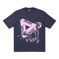 PALACE If You Builf It Triangle Logo Printing Short Sleeve Unisex Blue P20TS077