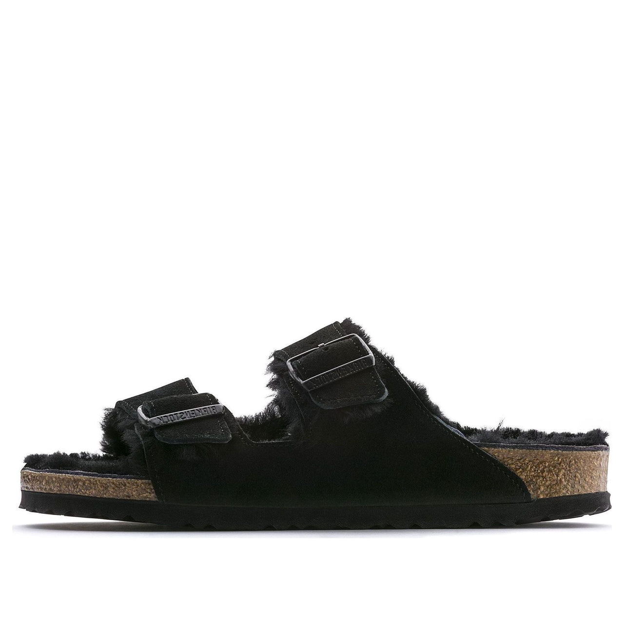 Birkenstock Arizona Shearling Suede Leather Narrow Fit 'Black' 0752663