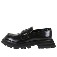 (WMNS) Alexander McQueen Wander Leather Loafers 'Core Black' 685690WHZ851081