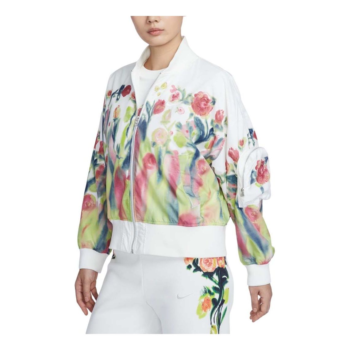 (WMNS) Nike Sportswear Artist Collection Bomber Jacket Asia Sizing 'Sail White' HF4688-133