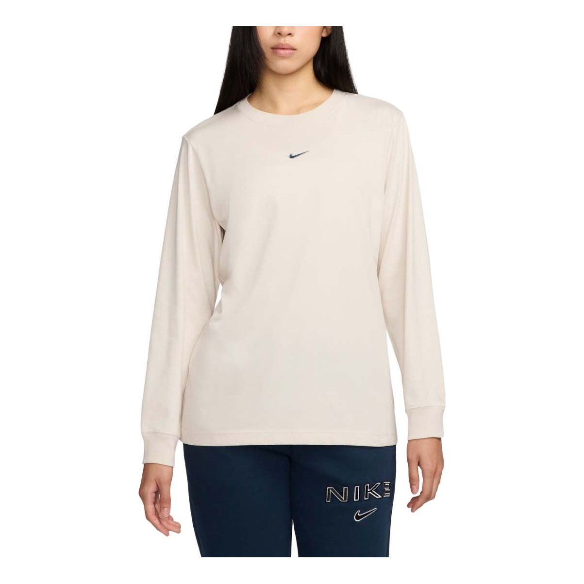 Nike Sportswear Loose Long Sleeve T-Shirt Asia Sizing 'Light Orewood Brown' HF0772-104