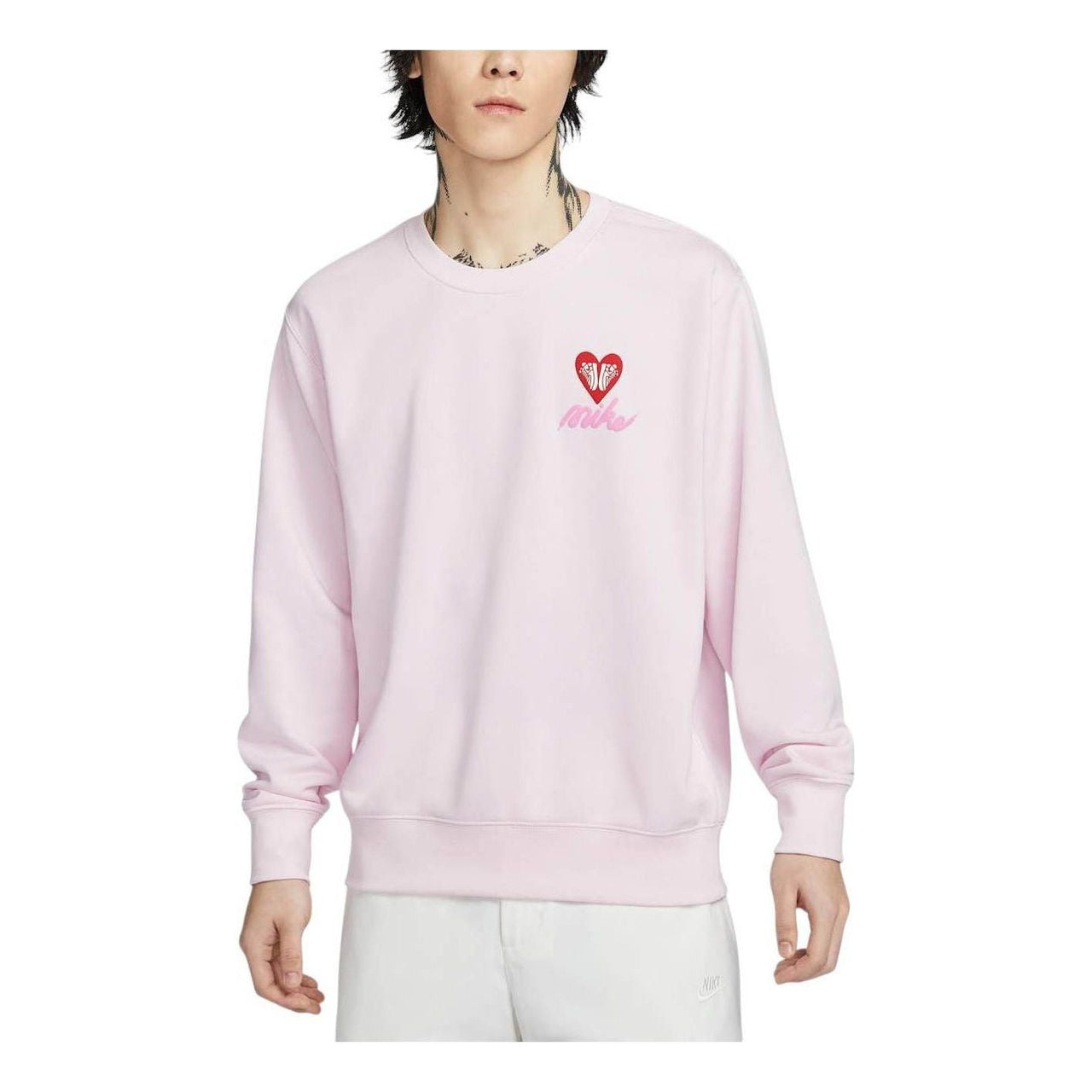 Nike Club French Terry Crew Neck Sweatshirt Asia Sizing 'Pink Foam' IB8233-663
