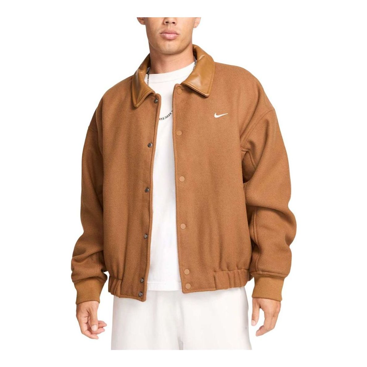 Nike Solo Swoosh Varsity Jacket 'Light British Tan' FZ1168-281