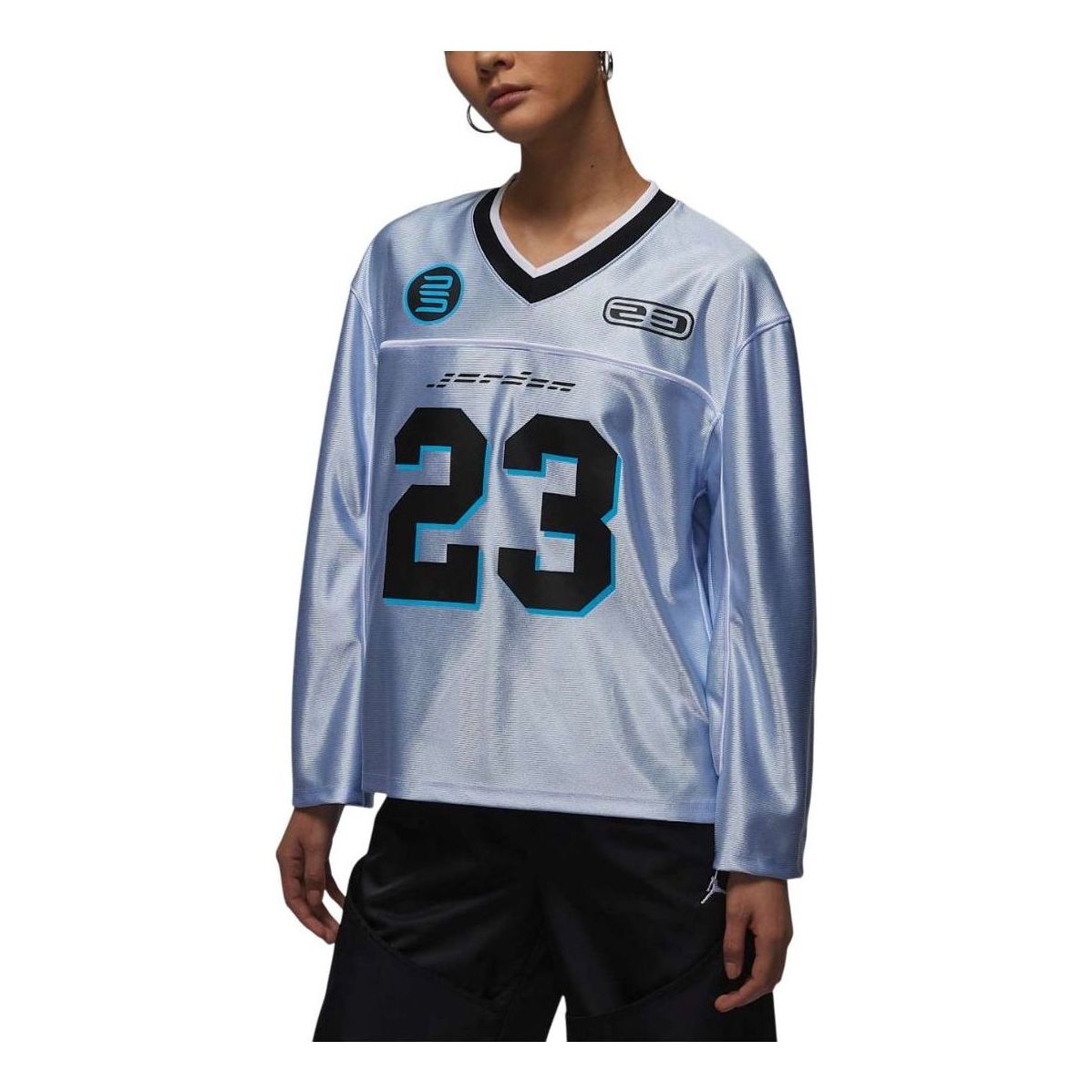 (WMNS) Air Jordan Long Sleeve Jersey Asia Sizing 'Hydrogen Blue' HF9460-407