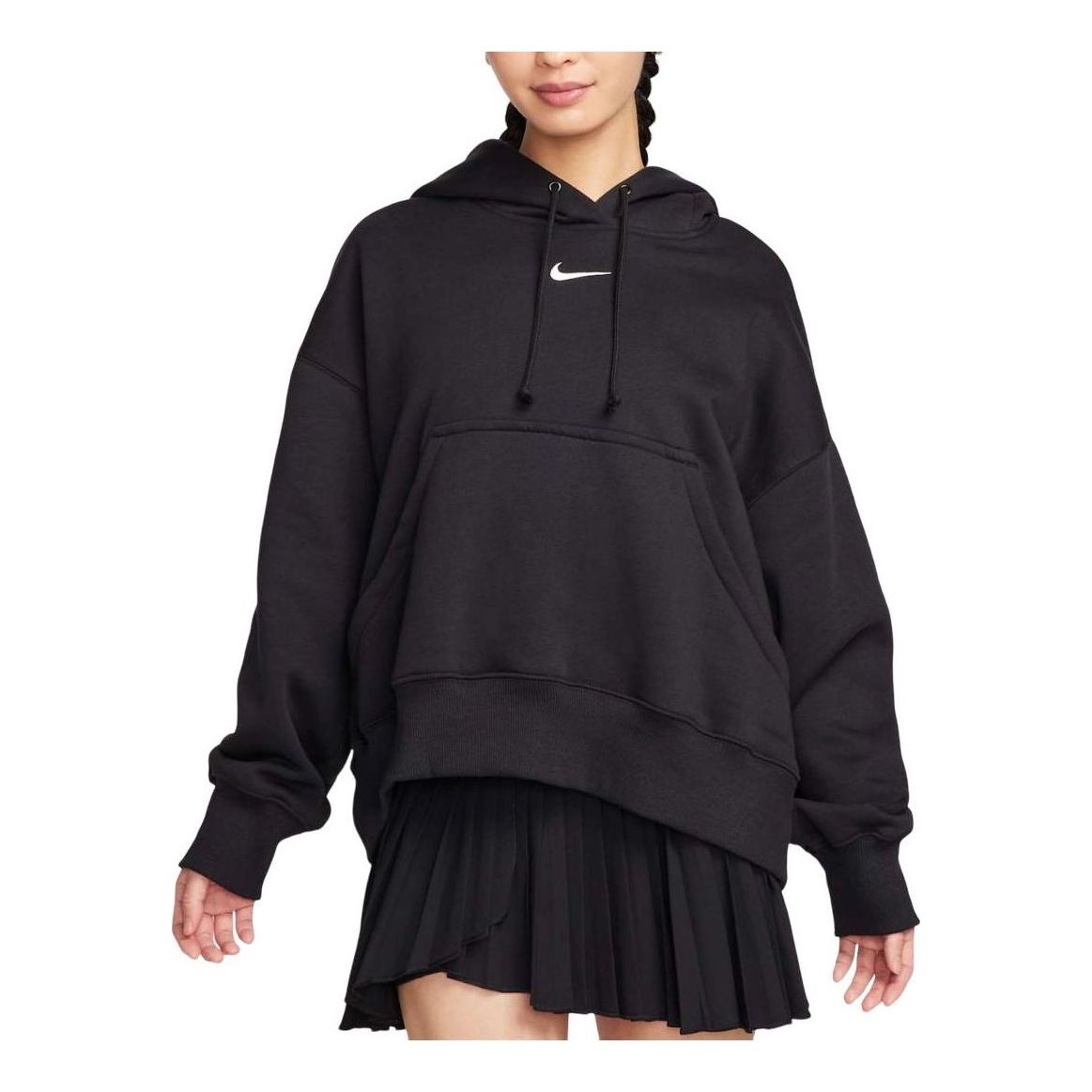 (WMNS) Nike Sportswear Phoenix Fleece Over Oversized Pullover Hoodie Asia Sizing 'Black' DQ5859-010