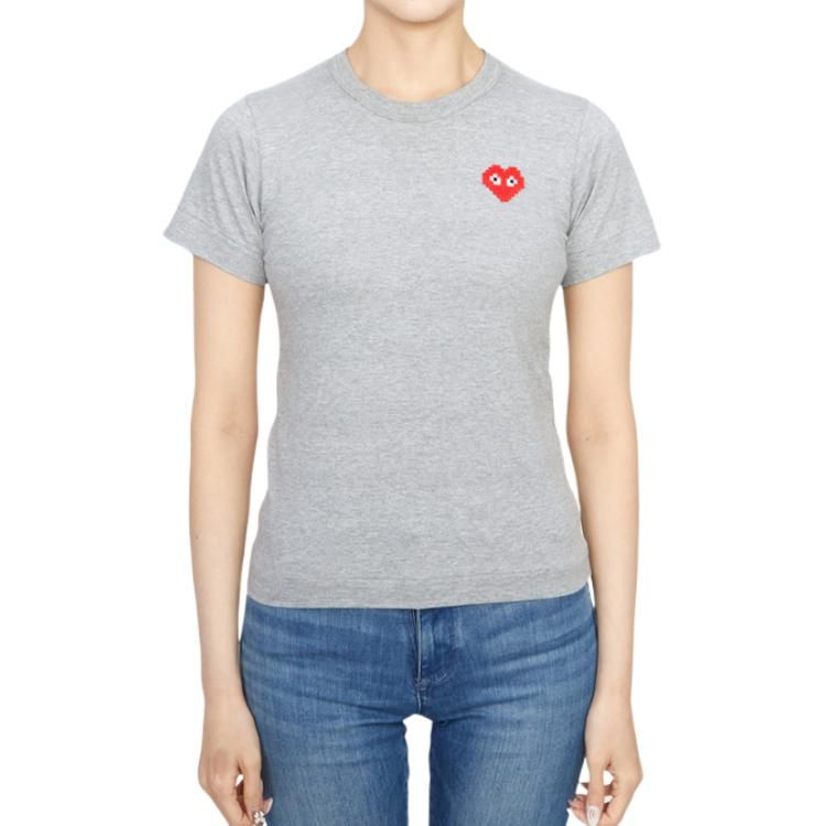 (WMNS) COMME des GARCONS PLAY FW25 x Invader T-Shirt 'Gray' AZ-T321-051-2