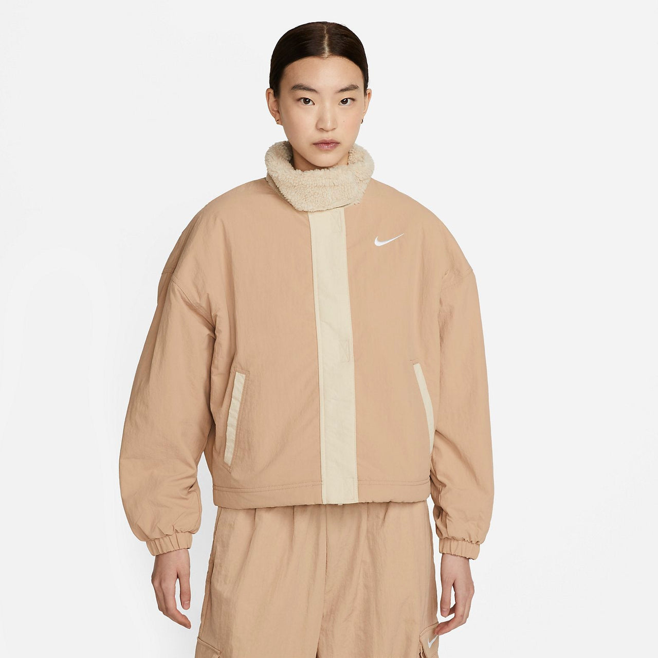 (WMNS) Nike Woven Fleece-Lined Jacket 'Hemp Sanddrift' DQ6847-200