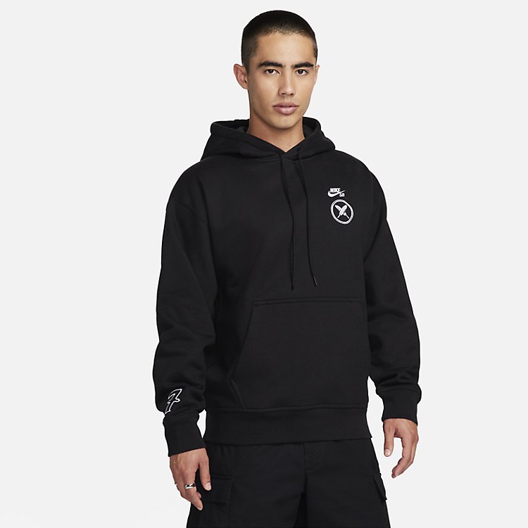 Nike SB x Yuto Graphic Fleece Pullover Hoodie 'Black' FN0552-010