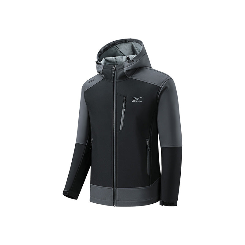 Mizuno Logo Warm Jacket 'Black Grey' A2CE3506