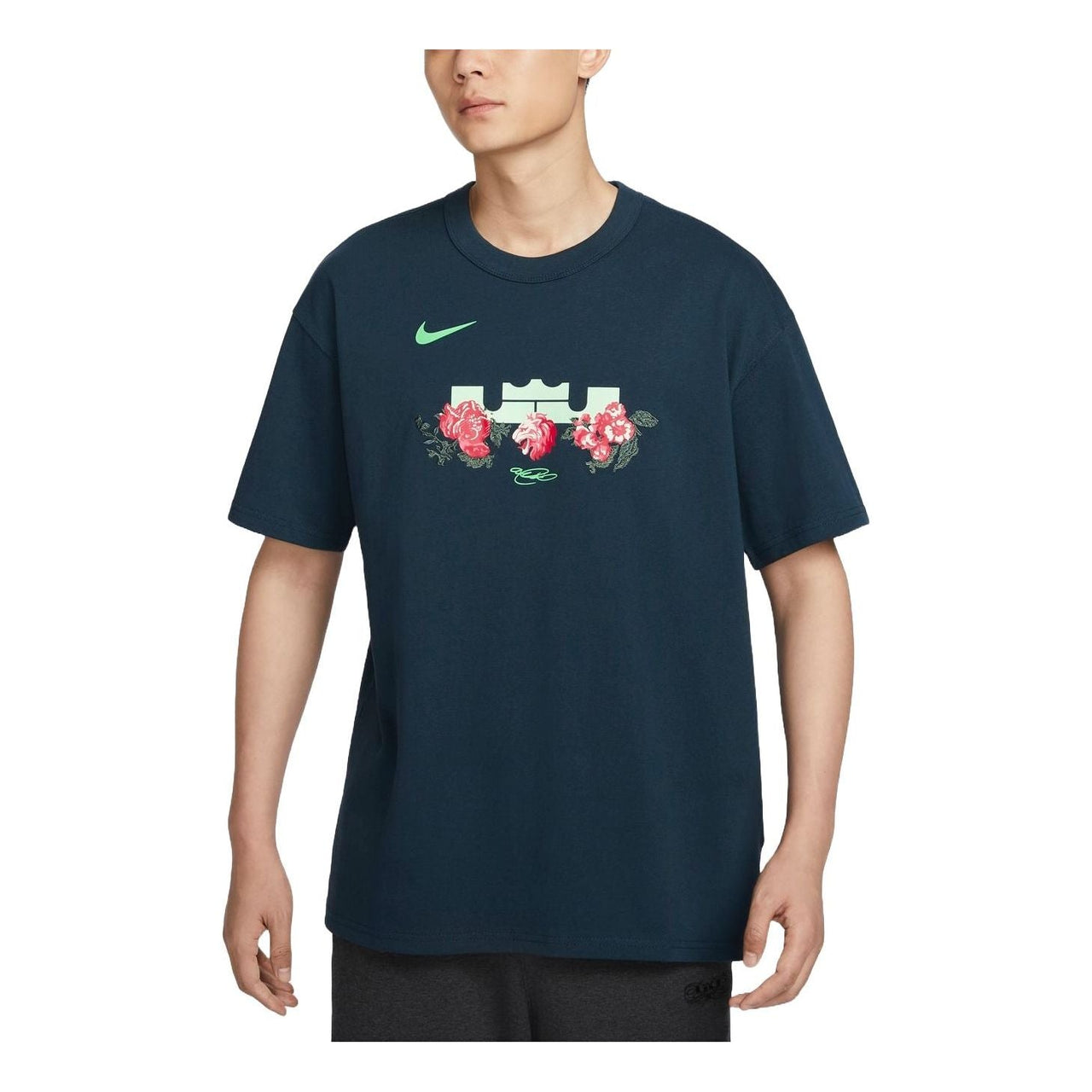 Nike LeBron Max90 Basketball T-Shirt Asia Sizing 'Navy' FZ8074-478