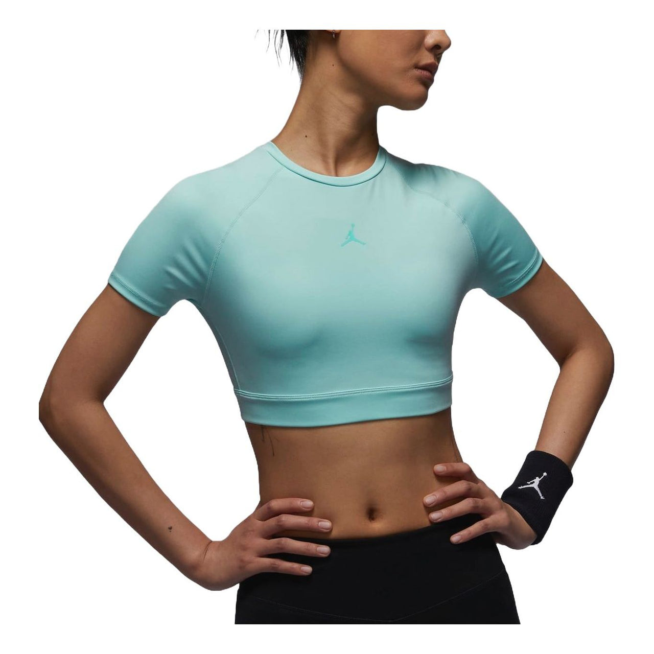 (WMNS) Air Jordan Sport Bodycon Performance T-shirt Asia Sizing 'Turquoise' FV6928-368