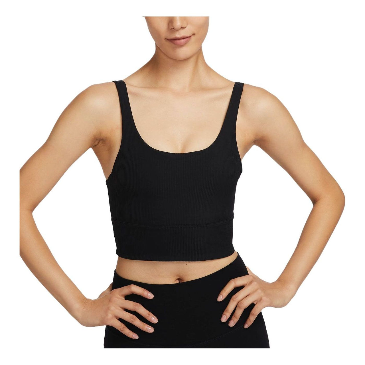 (WMNS) Nike Zenvy Rib Light-Support Padded Longline Sports Bra Asia Sizing 'Black' HF1543-010