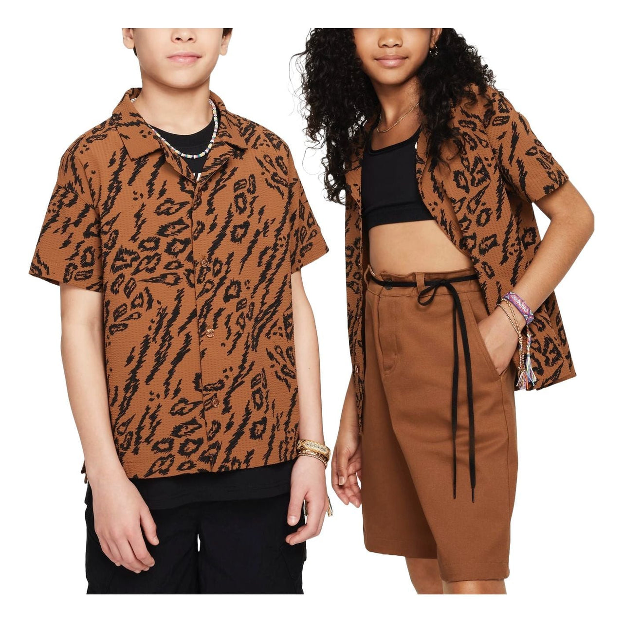 (GS) Nike SB Dri-FIT Button-Down Skate Shirt 'Light British Tan' FN9218-281