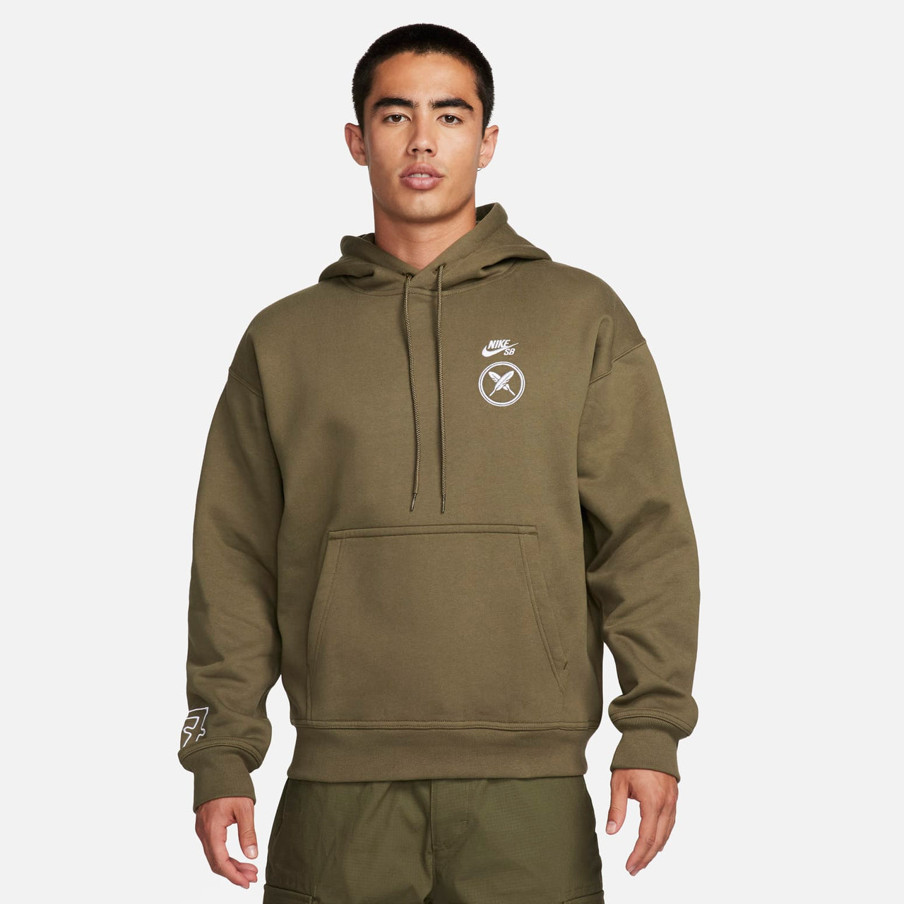 Nike SB x Yuto Graphic Fleece Pullover Hoodie Asia Sizing 'Medium Olive' FN0552-222