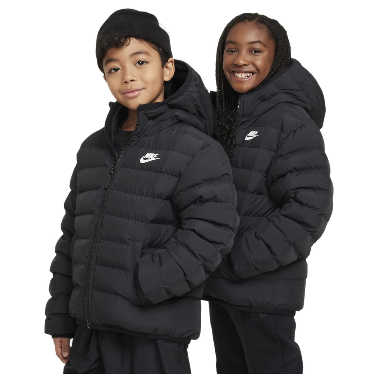 (GS) Nike Sportswear Lightweight Synthetic Fill Loose Hooded Jacket 'Black' FD2845-010
