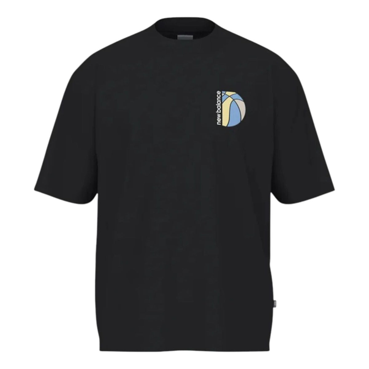 New Balance Hoops Mosaic Court Graphic Oversized T-shirt Asia Sizing 'Black White' MT51609BK