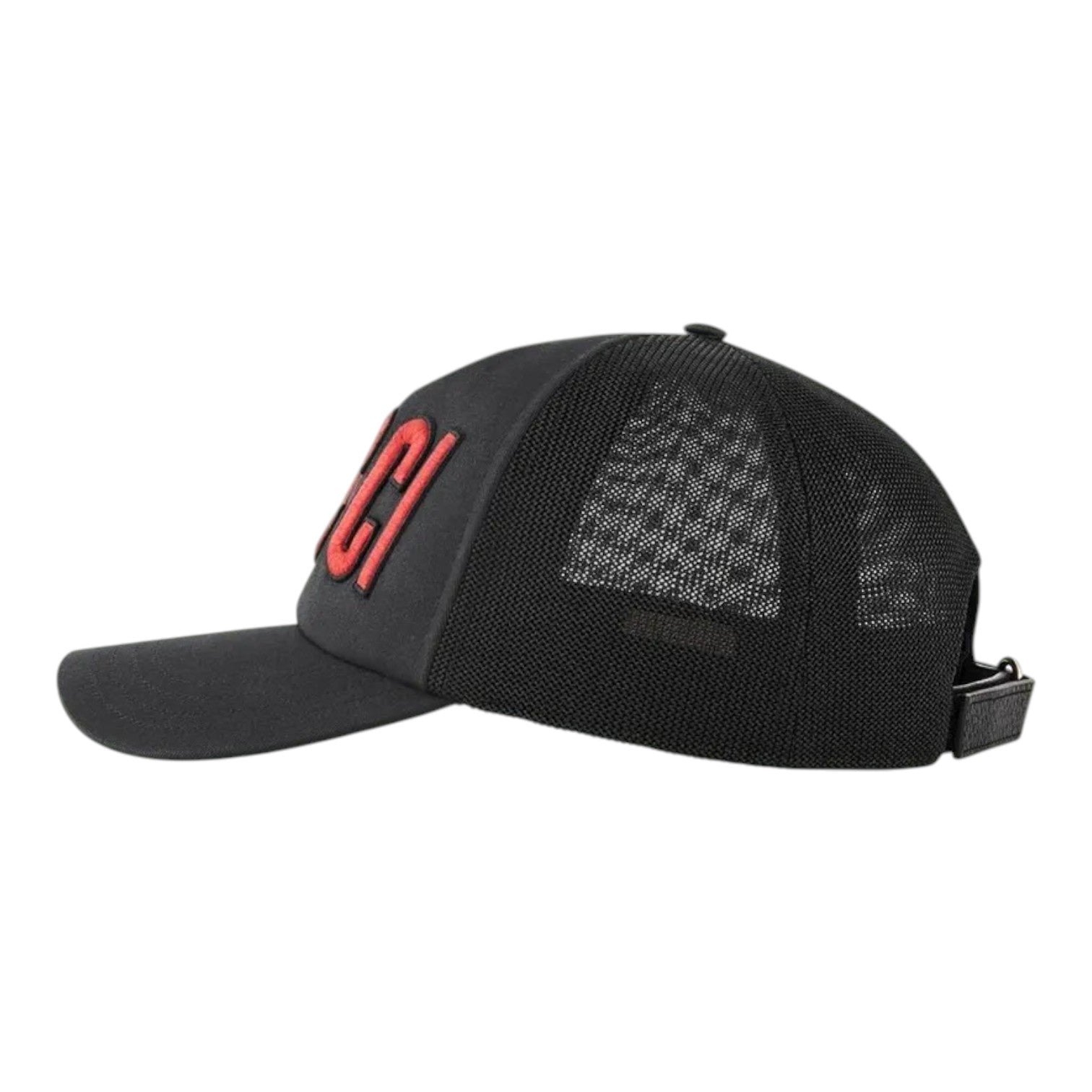 Gucci Embroidered Logo Baseball Cap 'Black Red' 701324-4HAOY-1060