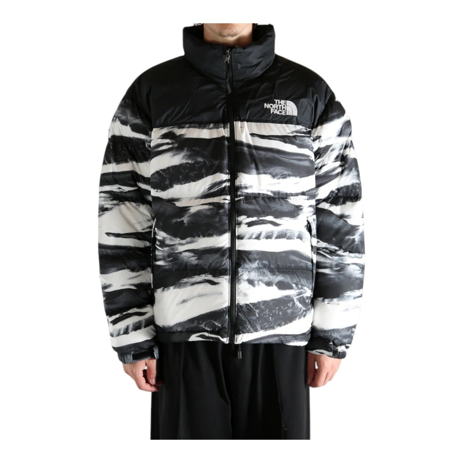 The North Face 1996 Retro Nuptse Jacket 'TNF Black Edge Of Light Print TNF Black' NF0A8D16DJI1