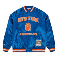 Mitchell & Ness x BAPE Satin Full-Snap Jacket ''New York Knicks Blue' 203466565
