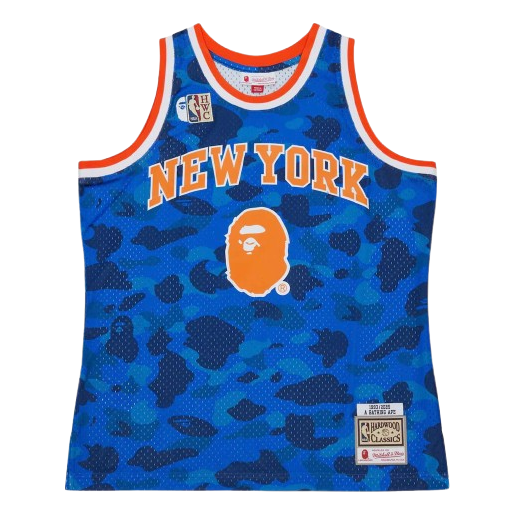 Mitchell & Ness x BAPE Swingman Camo Jersey 'New York Knicks Blue' 203466568