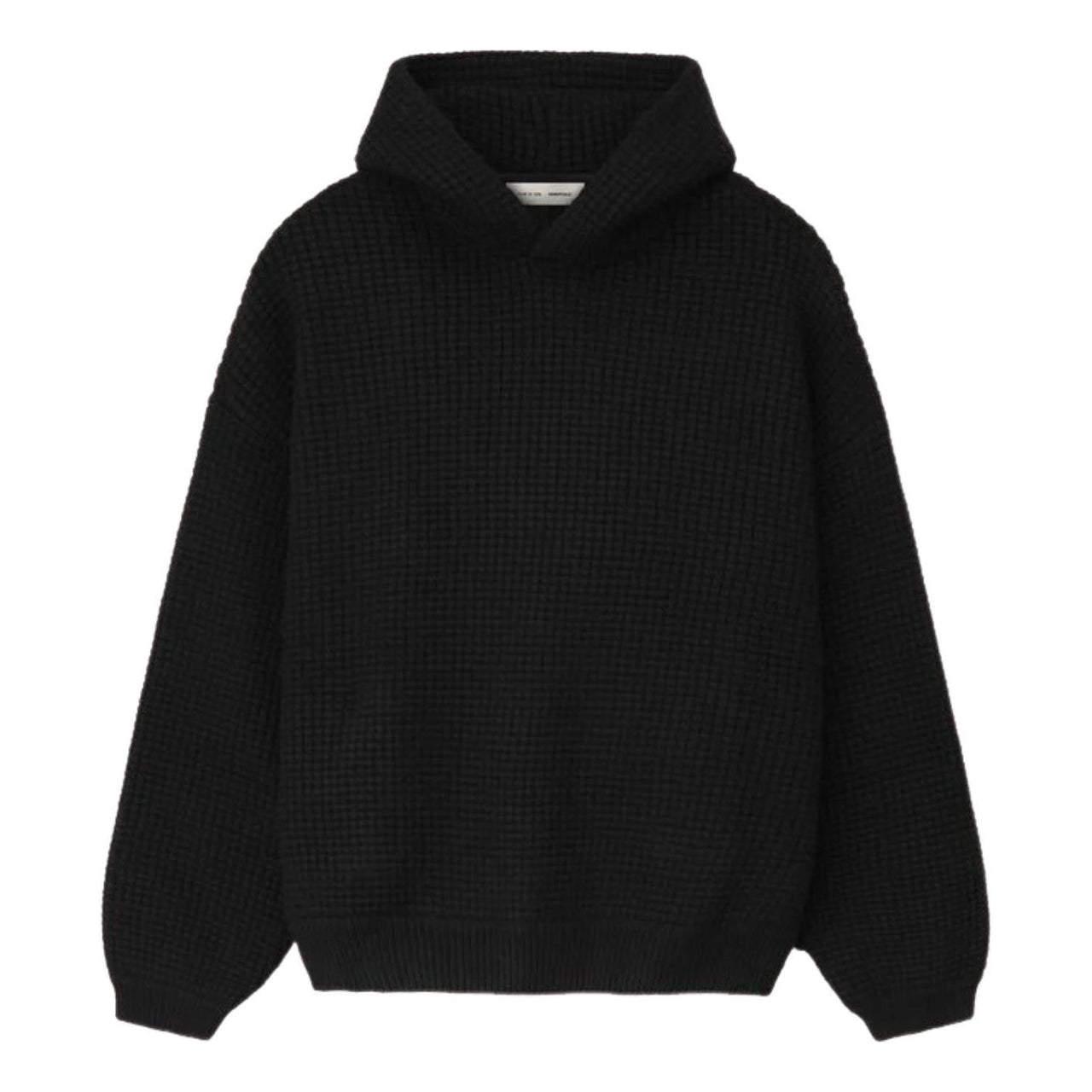 Fear of God Essentials Heavy Waffle 90s Hoodie 'Vintage Black' 192HO254361F