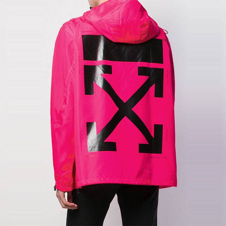 Off-White Large Arrow Back Printing Windproof Jacket Red OMEA187E19E150242810