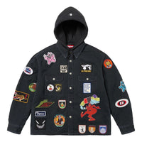 Supreme Patches Hooded Zip Up Shirt 'Black' SS25S30-BLACK