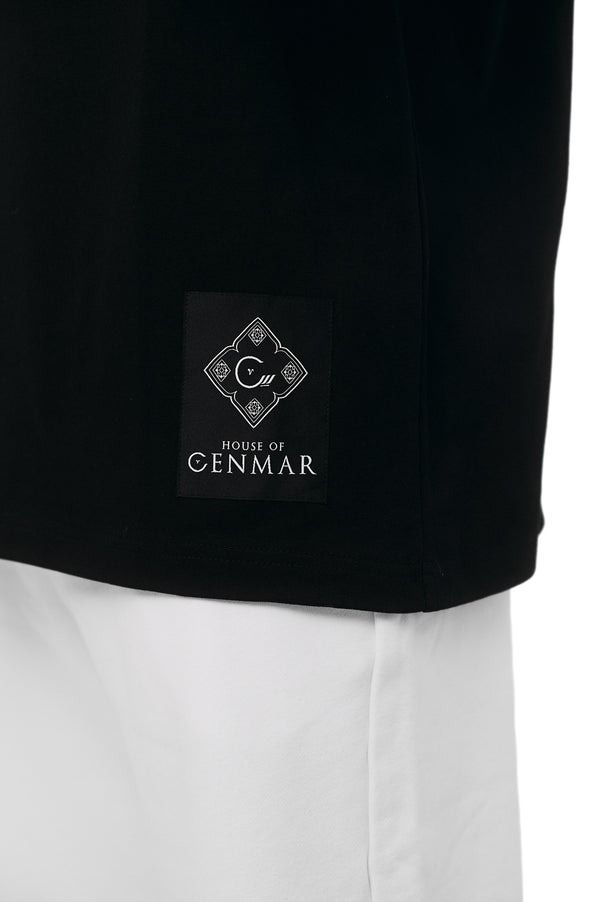 House of Cenmar T-Shirt with printed picture 'Black' HOC-W233