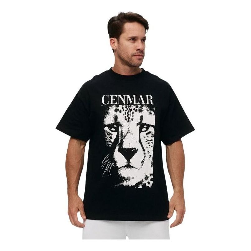 House of Cenmar T-Shirt with Artwork Print and Patch 'Black' HOC-WN4