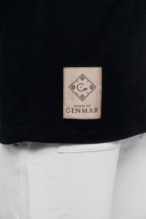 House of Cenmar T-Shirt with Artwork Print and Patch 'Black' HOC-WN4