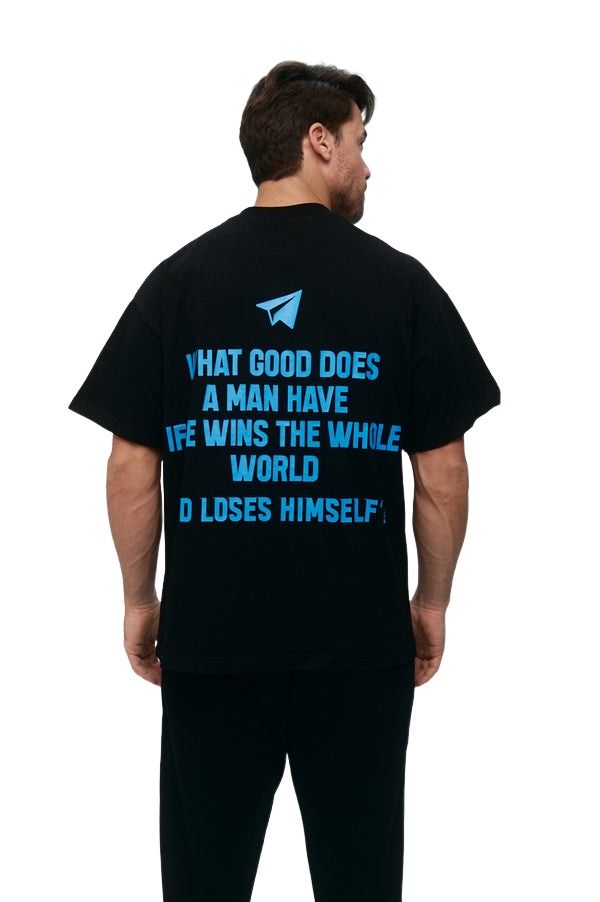 House of Cenmar T-Shirt with Quote Print 'Black' HOC-WGL2