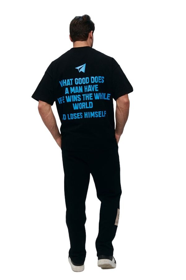 House of Cenmar T-Shirt with Quote Print 'Black' HOC-WGL2