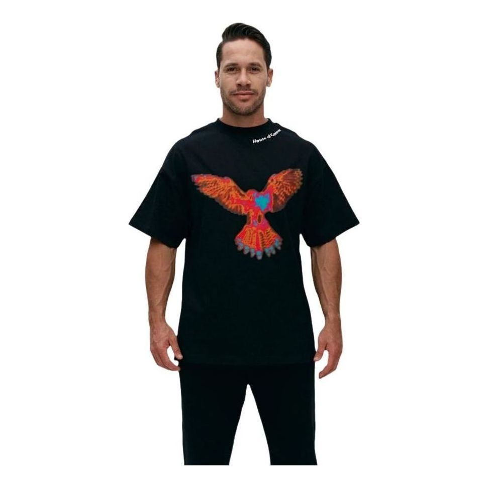 House of Cenmar T-Shirt with printed picture 'Black' HOC-W232