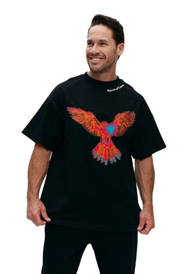 House of Cenmar T-Shirt with printed picture 'Black' HOC-W232