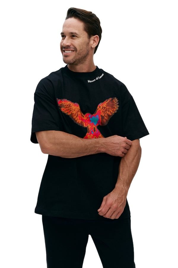 House of Cenmar T-Shirt with printed picture 'Black' HOC-W232