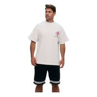 House of Cenmar T-Shirt with Lavender Artwork Print 'White' HOC-WN3