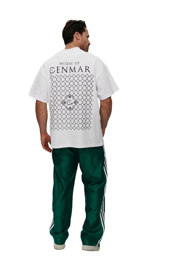 House of Cenmar T-Shirt Cenmar Pattern on A Back 'White' HOC-WTO3