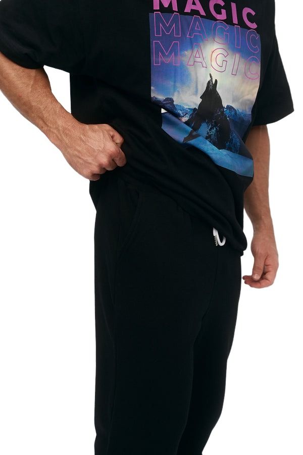 House of Cenmar T-Shirt with Artwork Print 'Black' HOC-WN1