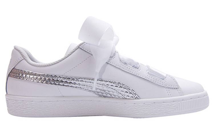 PUMA Basket Heart Coated Glam Jr 'Silver White' 368974-02