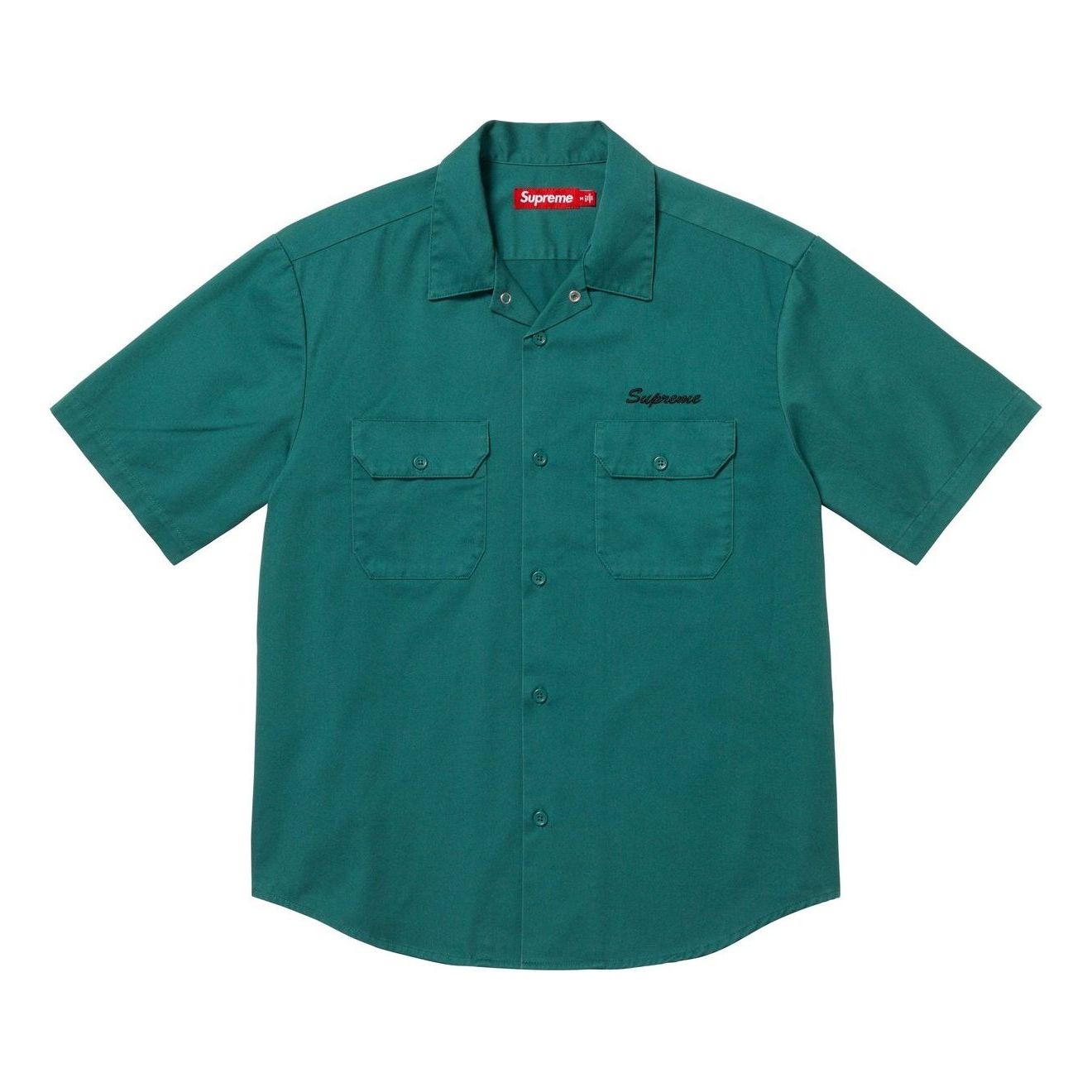 Supreme Rhinestone Pin Up Short-Sleeve Work Shirt 'Work Green' SS25S35-WORK-GREEN