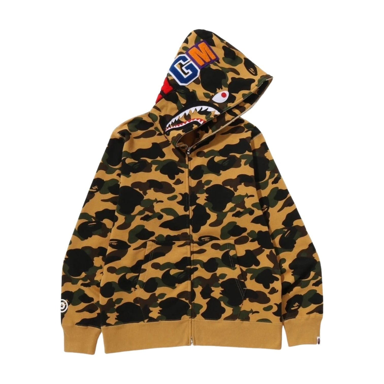 A Bathing Ape 1st Camo Full Zip Shark Hoodie 'Yellow' 1M30-115-007-YEL