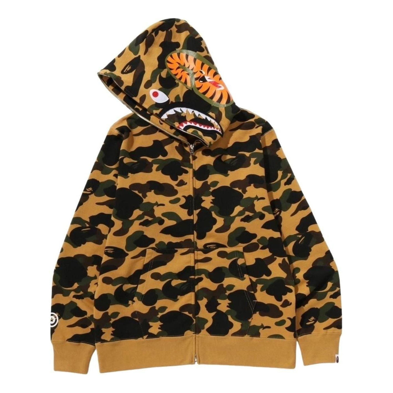 A Bathing Ape 1st Camo Full Zip Shark Hoodie 'Yellow' 1M30-115-007-YEL